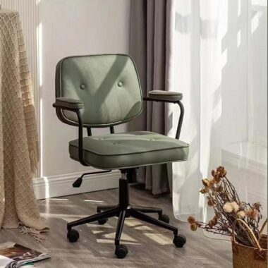 Custom PU Leather Task Office Chairs Adjustable Arms
