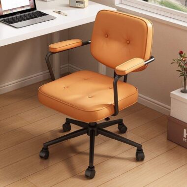 Custom PU Leather Task Office Chairs Adjustable Arms