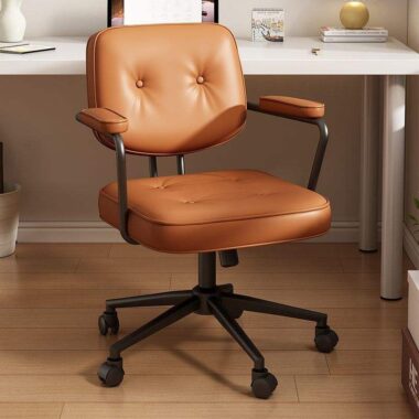 Custom PU Leather Task Office Chairs Adjustable Arms