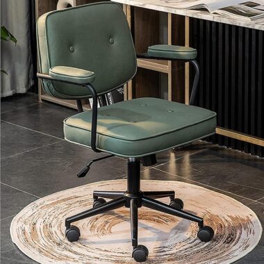Custom PU Leather Task Office Chairs Adjustable Arms