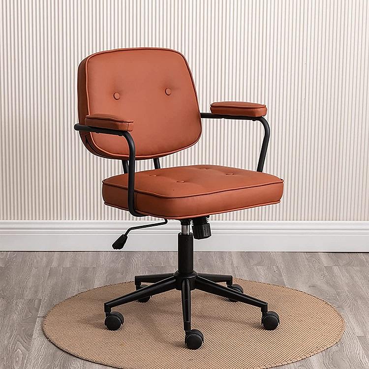 Custom PU Leather Task Office Chairs Adjustable Arms